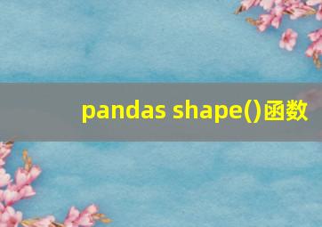 pandas shape()函数